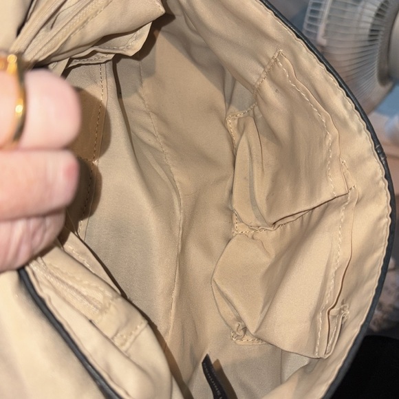 Charter club Mini shoulder bag EUC handbag pebbled leather black tooling silv - Picture 17 of 17